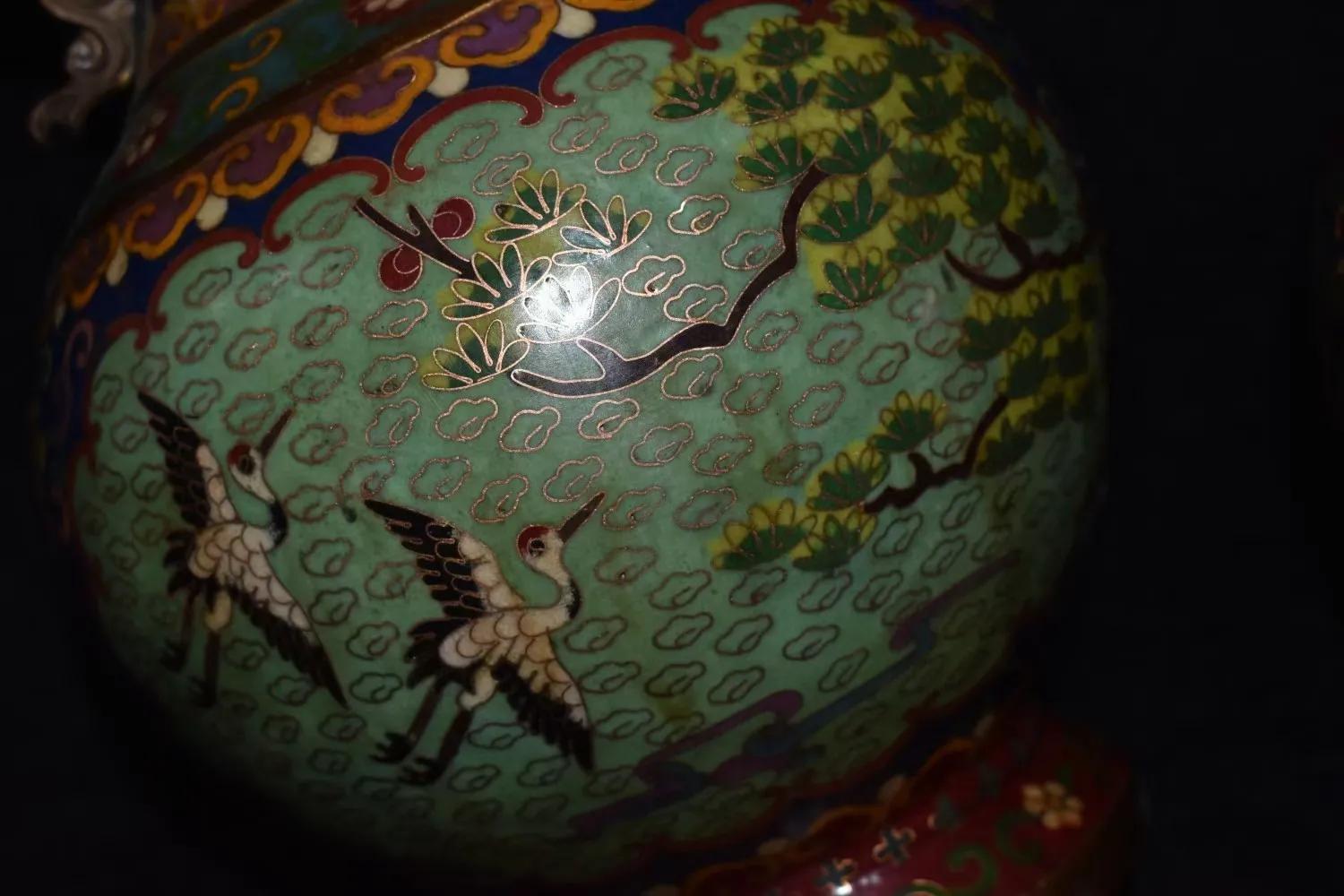 民国景泰蓝10厘米小花瓶价值,收藏景泰蓝老花瓶