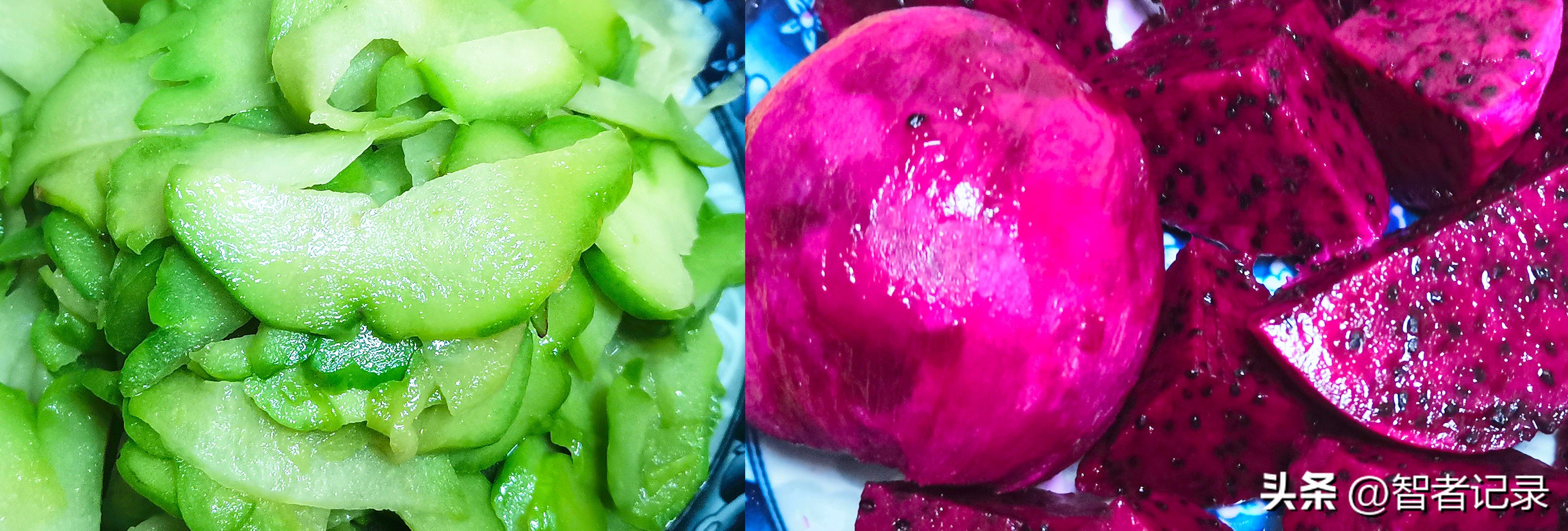 素炒佛手瓜片，配一盘寓意紫气东来的火龙果，有何作用和寓意？