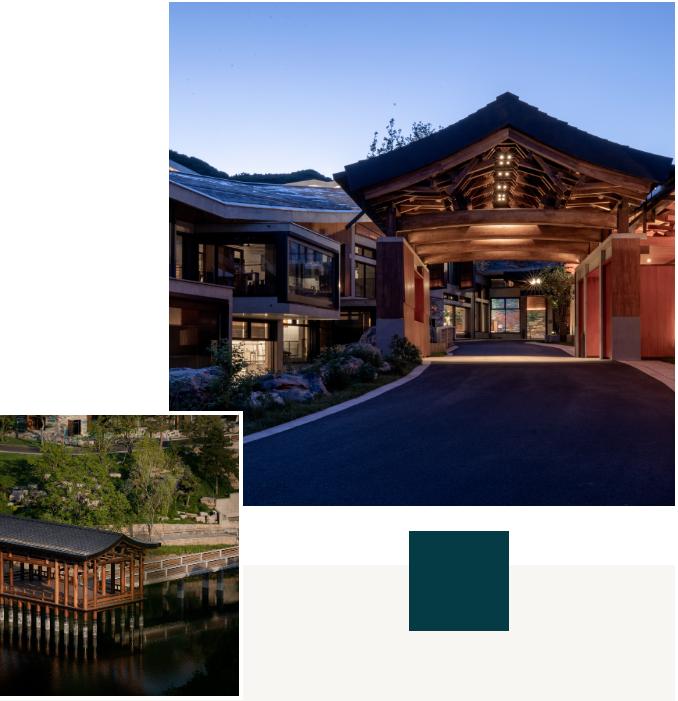 雁柏山庄的夜景,雁柏山庄远景