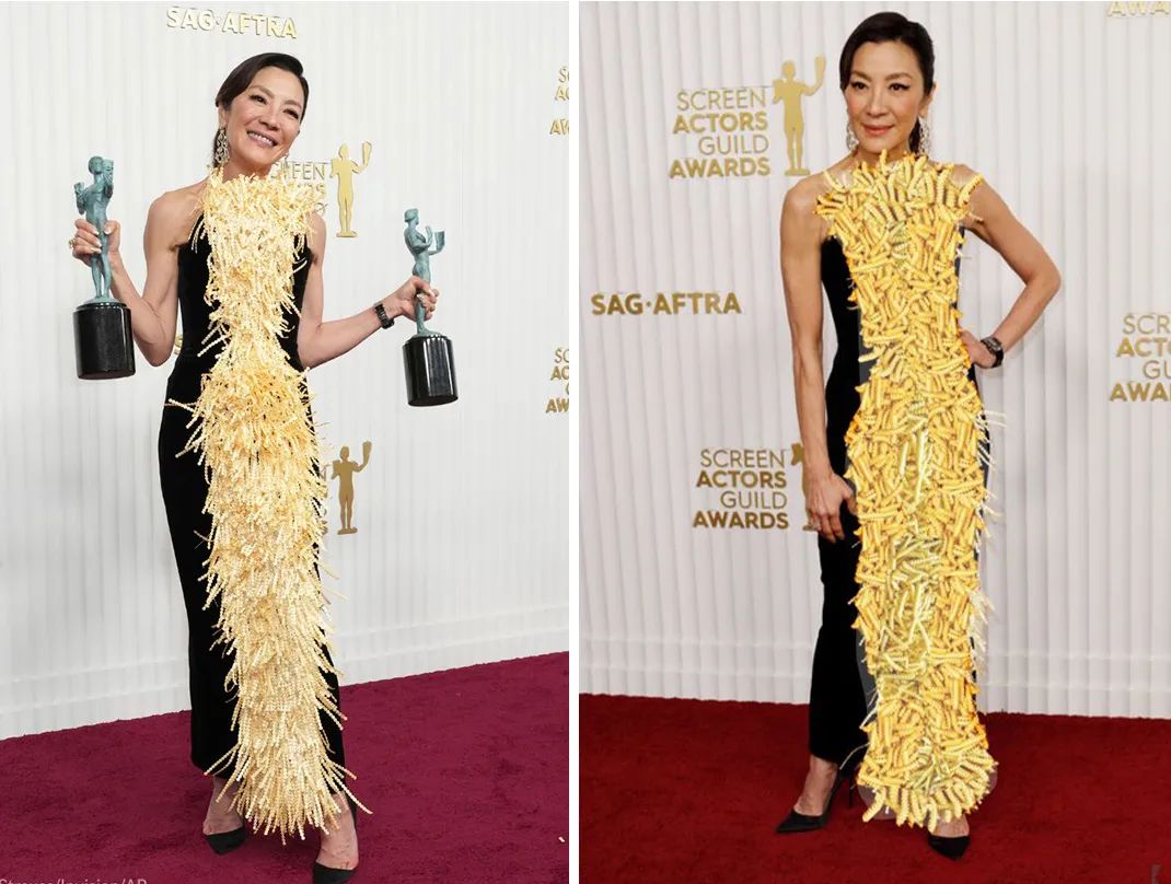 杨紫琼巴黎赏秀与未婚夫出席活动,杨紫琼霸气金球奖