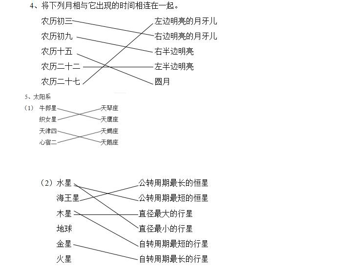 科教版小学六年级下册科学期末总复习资料第三单元宇宙