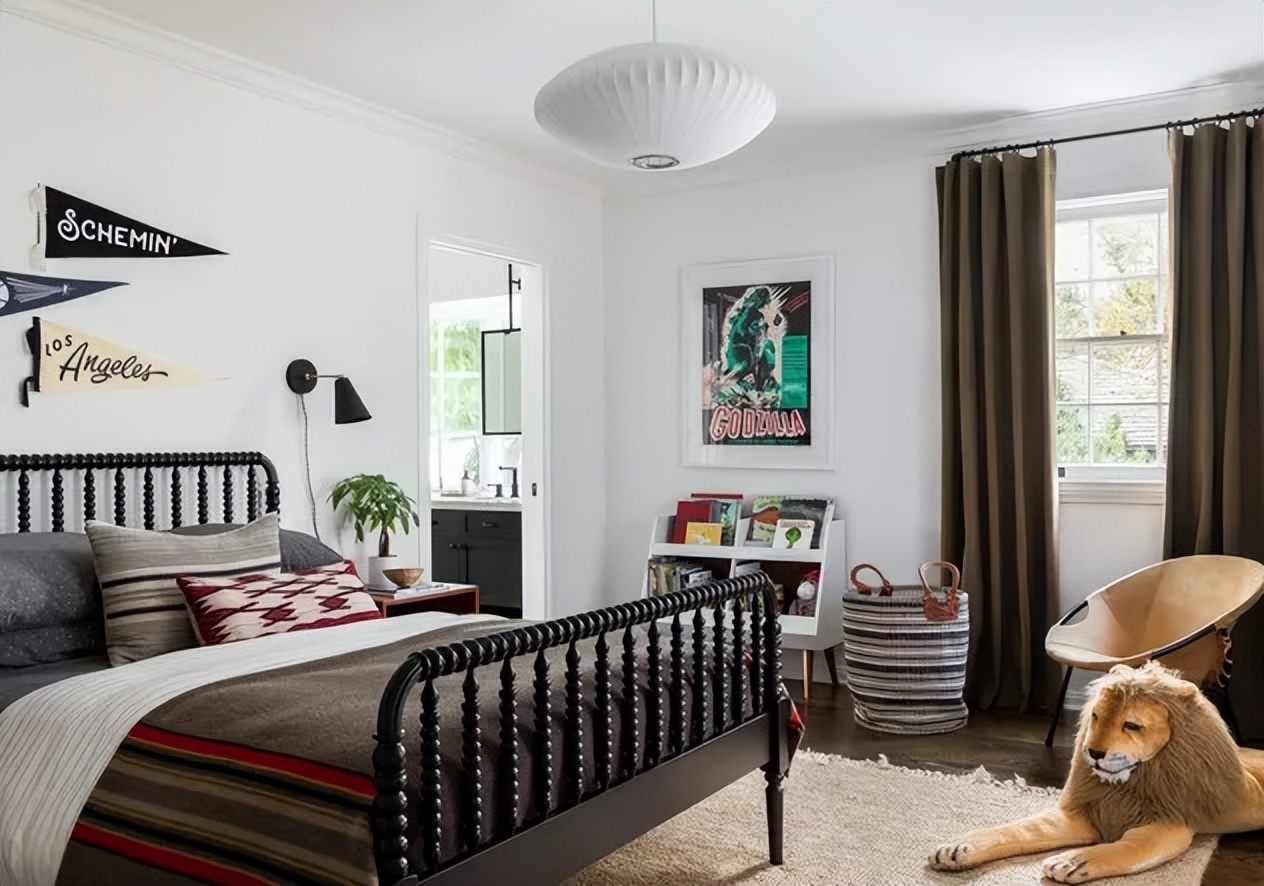 儿童装修效果图卧室男孩,儿童书房卧室一体装修效果图