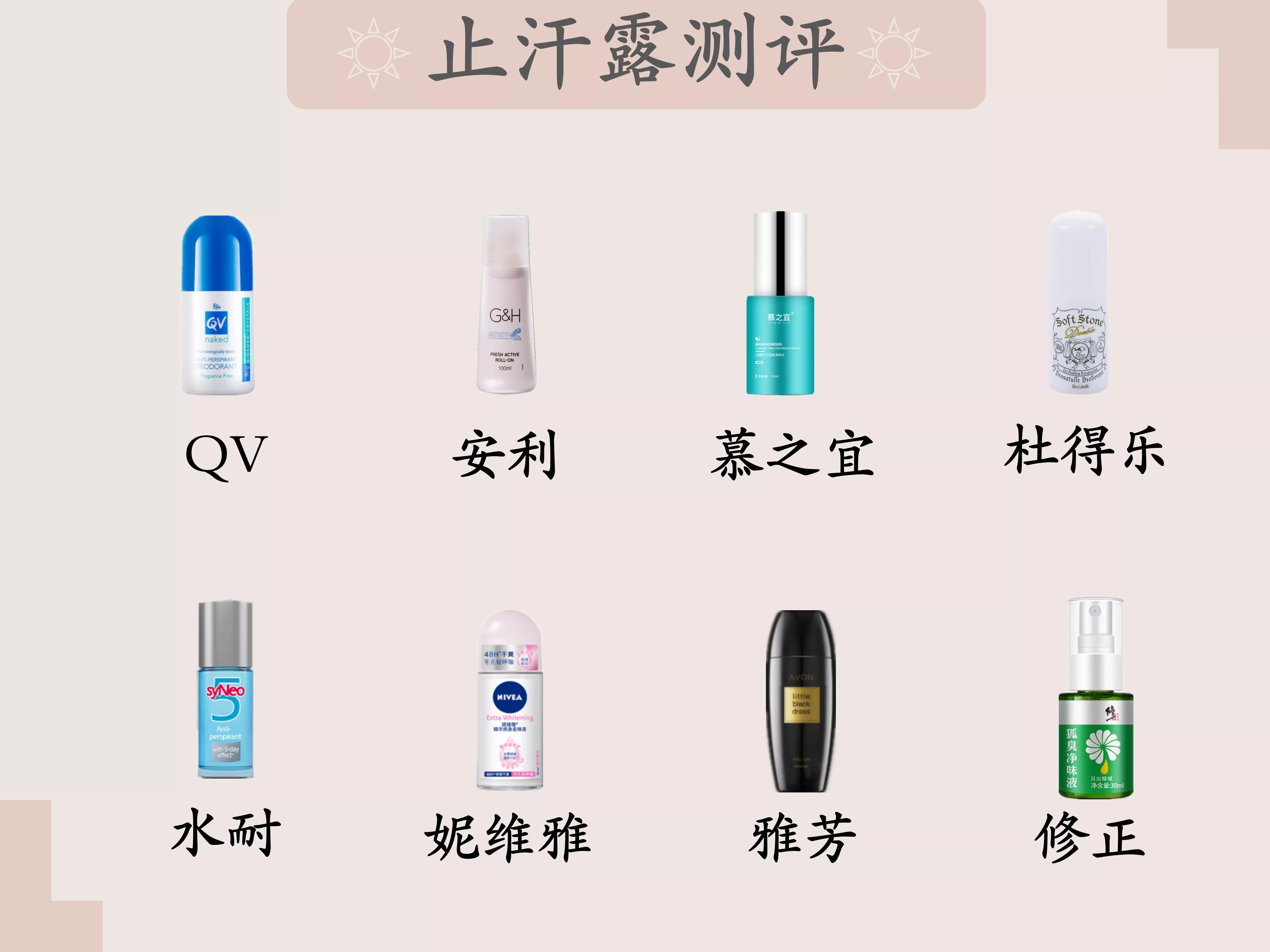 八款热门止汗露测评,如何挑选一款好的止汗露