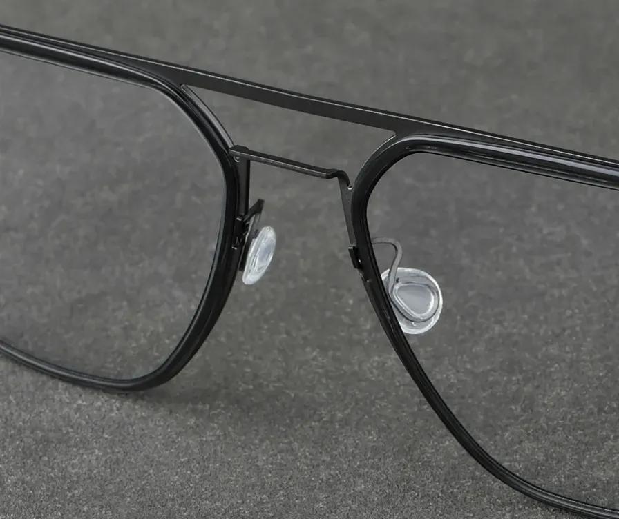 林德伯格9753双梁眼镜，玳瑁色镜框和纯黑色镜框，适合大脸修脸型