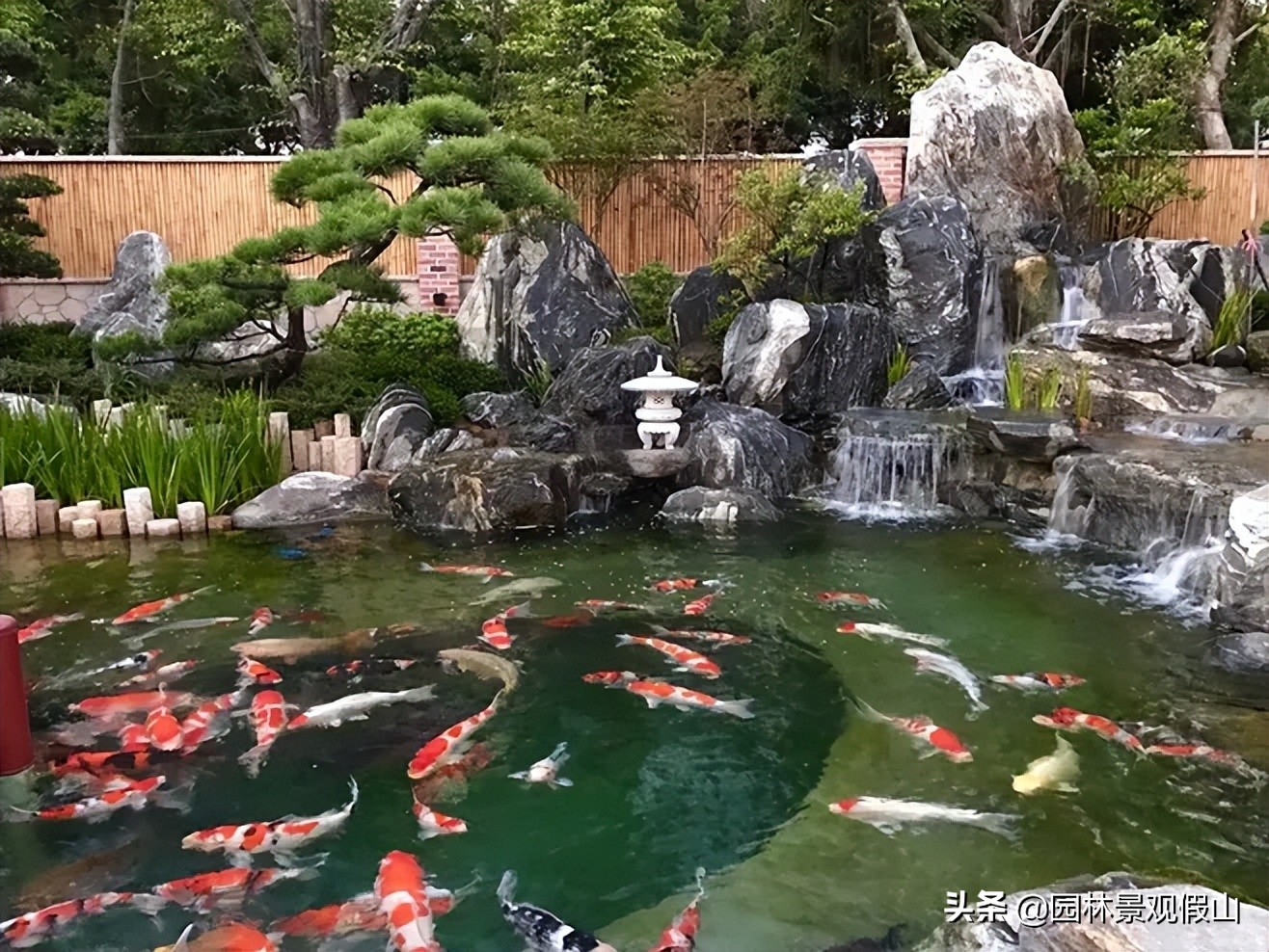 庭院太湖石假山鱼池景观,园林假山怎么建造