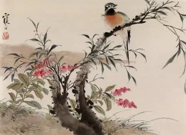 江寒汀写意黑山雀石榴花图,江寒汀写意花鸟千峰竞秀原作尺寸