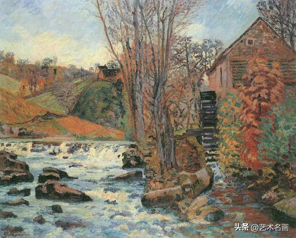 美国印象派大师春天的风景画,色彩丰富的印象派