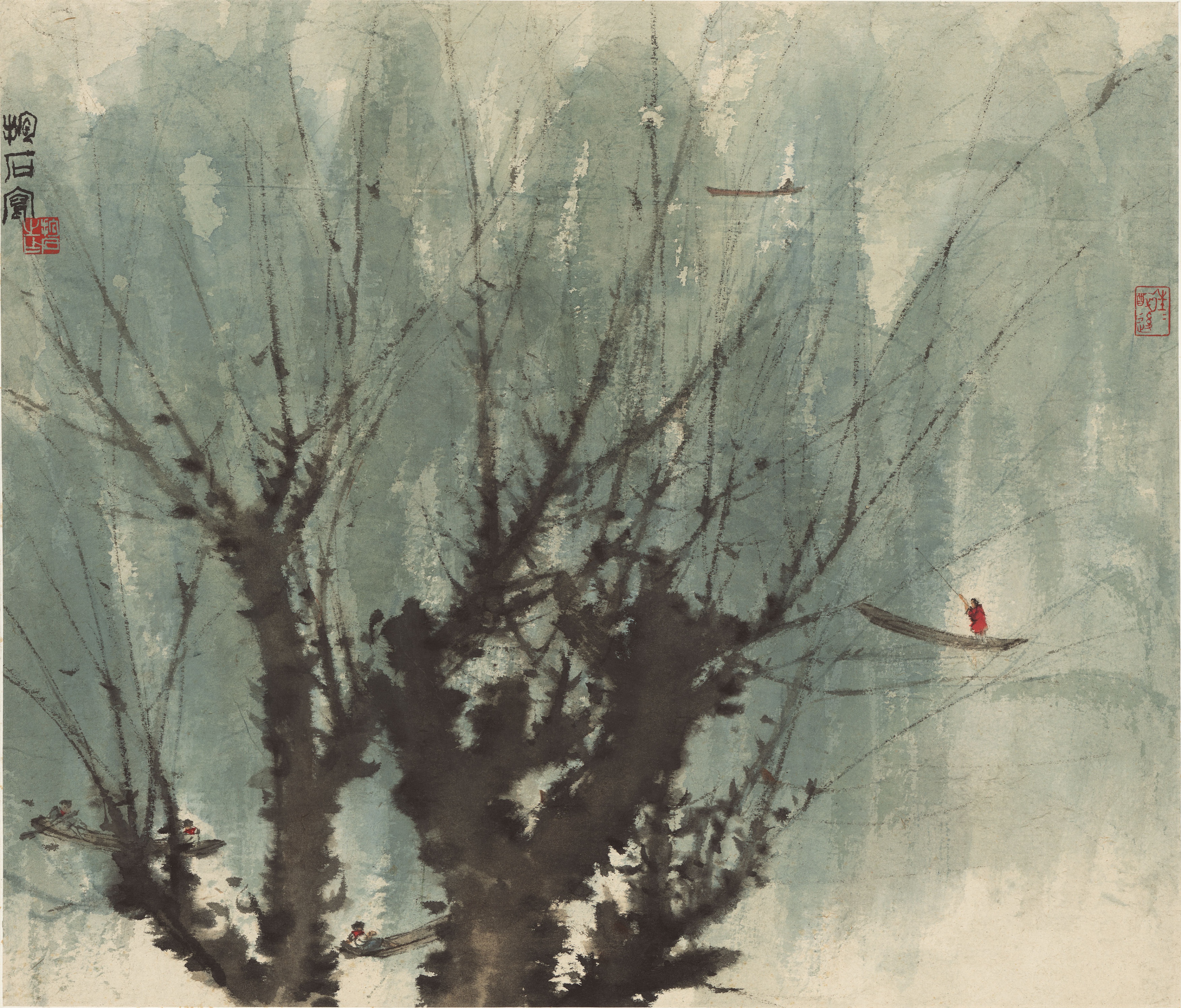 傅抱石山水画100幅欣赏,傅抱石山水画100幅高清图欣赏