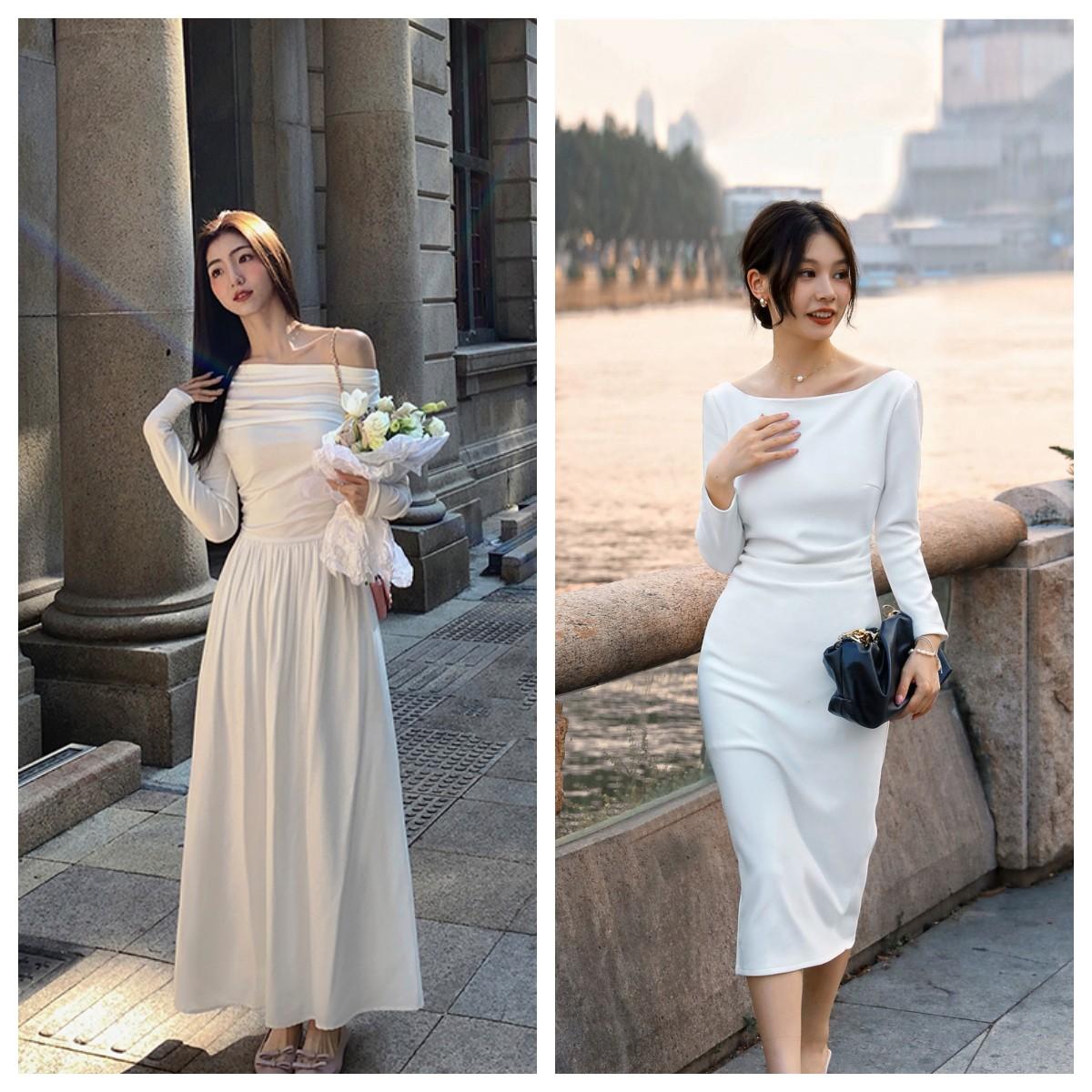 连衣裙显腿部曲线,优雅连衣裙穿出气质女人味