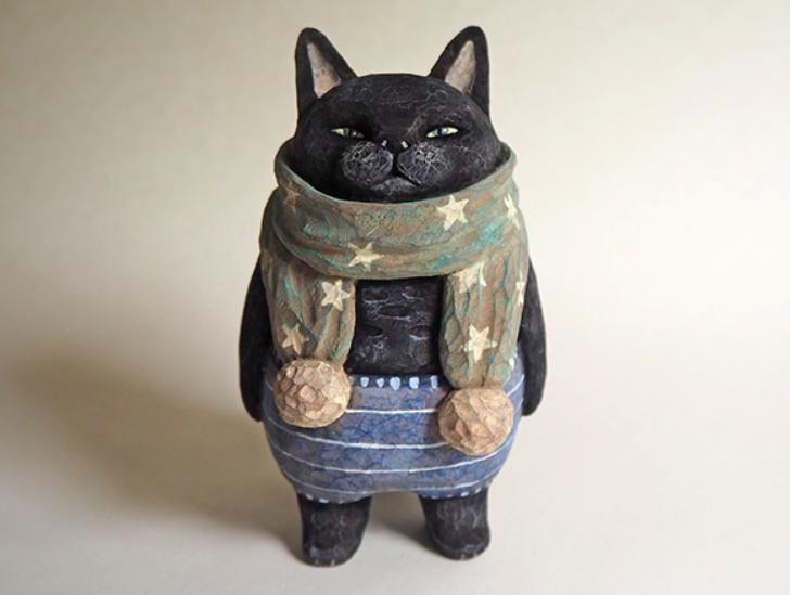 日本艺术家木雕猫,日本木雕猫艺术家