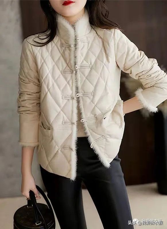 立领对襟长袄夹棉,斜襟交叉上衣棉袄裁剪图