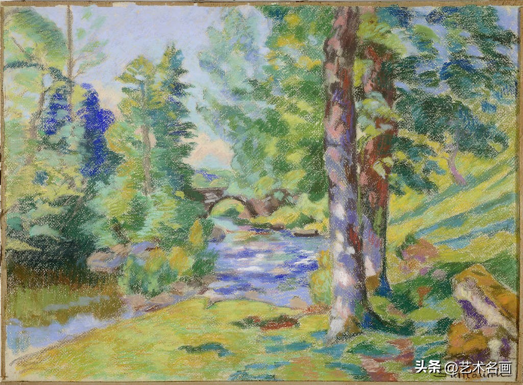 美国印象派大师春天的风景画,色彩丰富的印象派