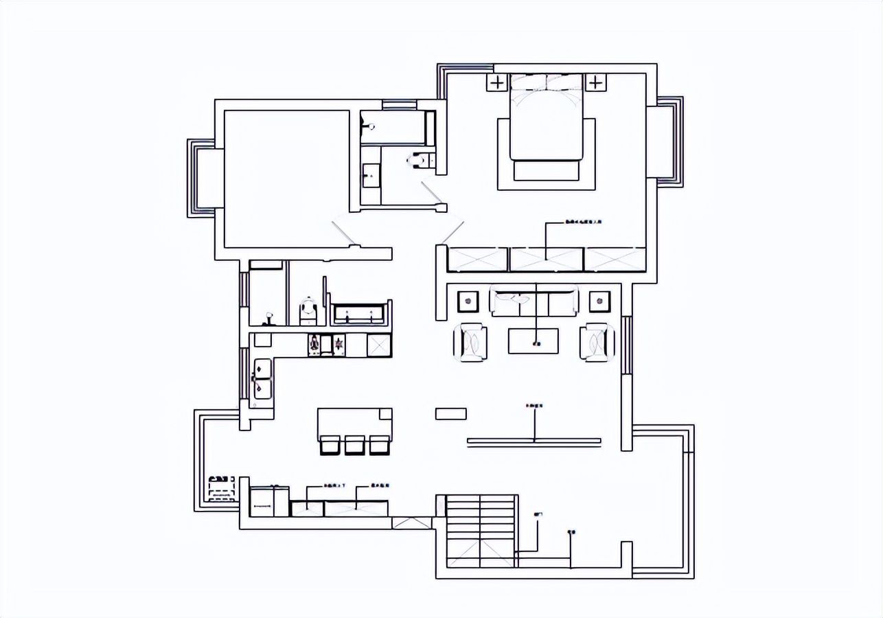 5.6米客厅餐厅一体横厅效果图,横厅客厅餐厅阳台一体装修实景图