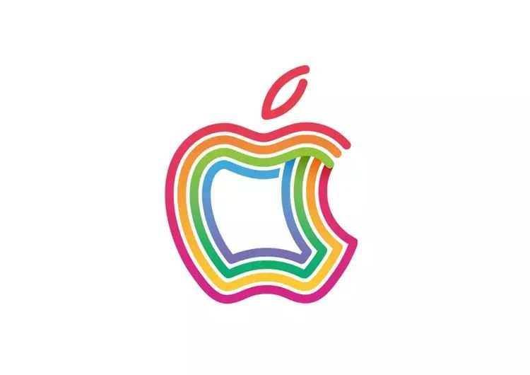 彩色苹果logo设计理念,苹果彩虹logo设计图