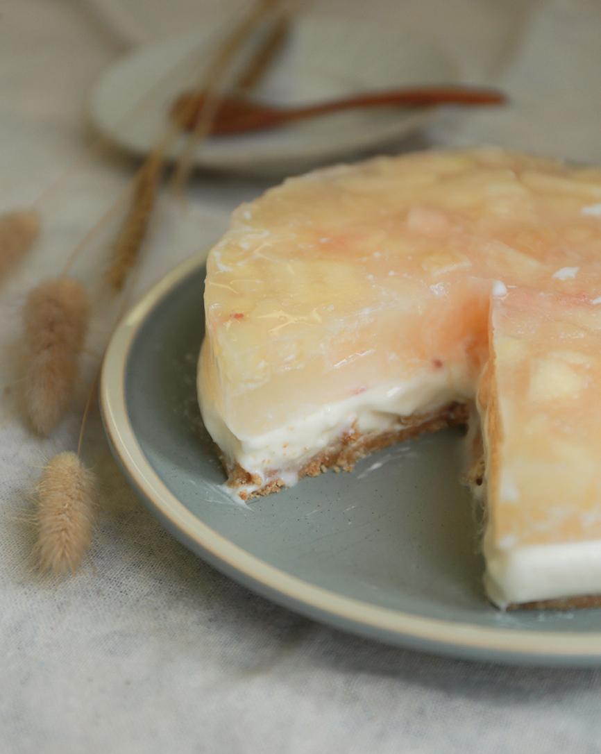 简单易做的水蜜桃的甜点,水蜜桃樱花简单甜品教程高颜值