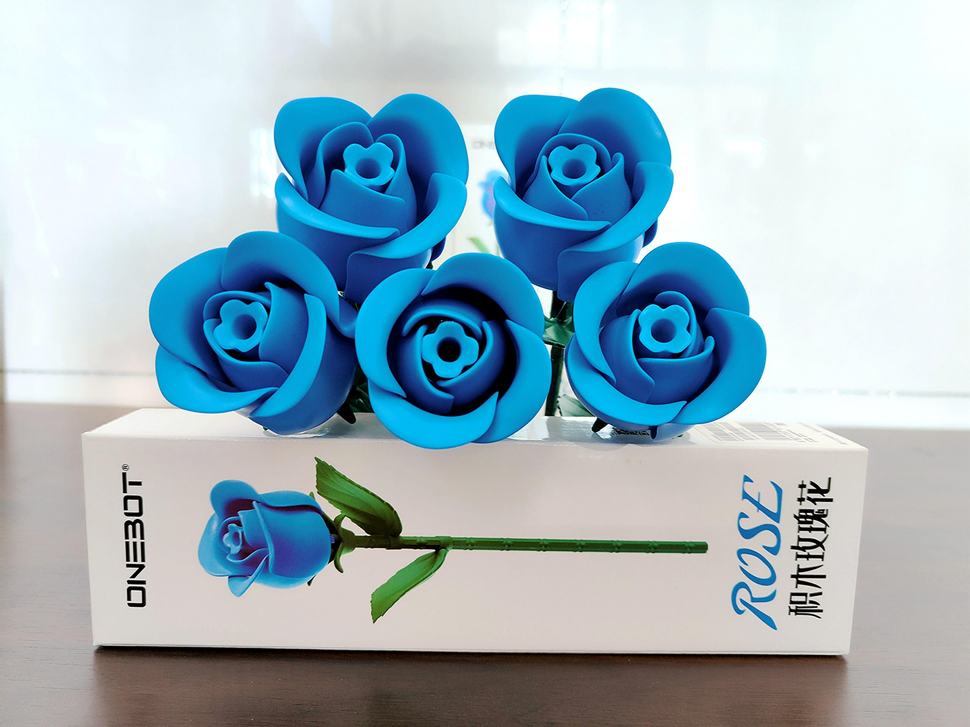 新潮爱礼，蓝色经典，永恒之花永不凋落，ONEBOT积木玫瑰体验
