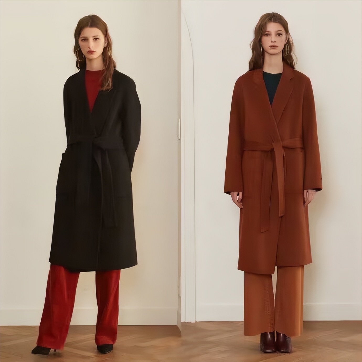 端庄优雅气质羊毛大衣长款米白色,什么颜色的大衣不过时还显白