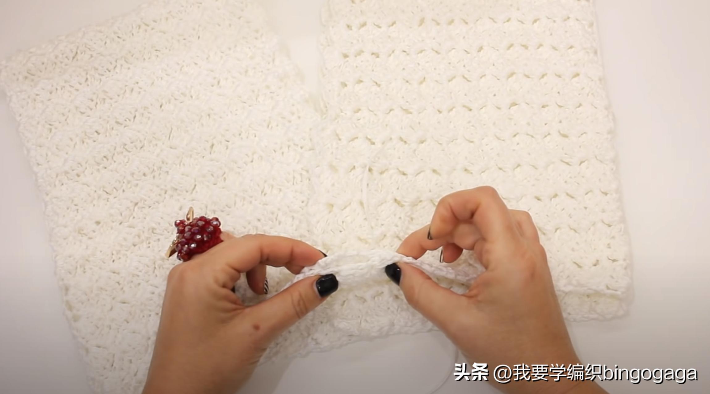 怎样钩夏季黑色短袖t恤衫,夏季钩针镂空短袖教程