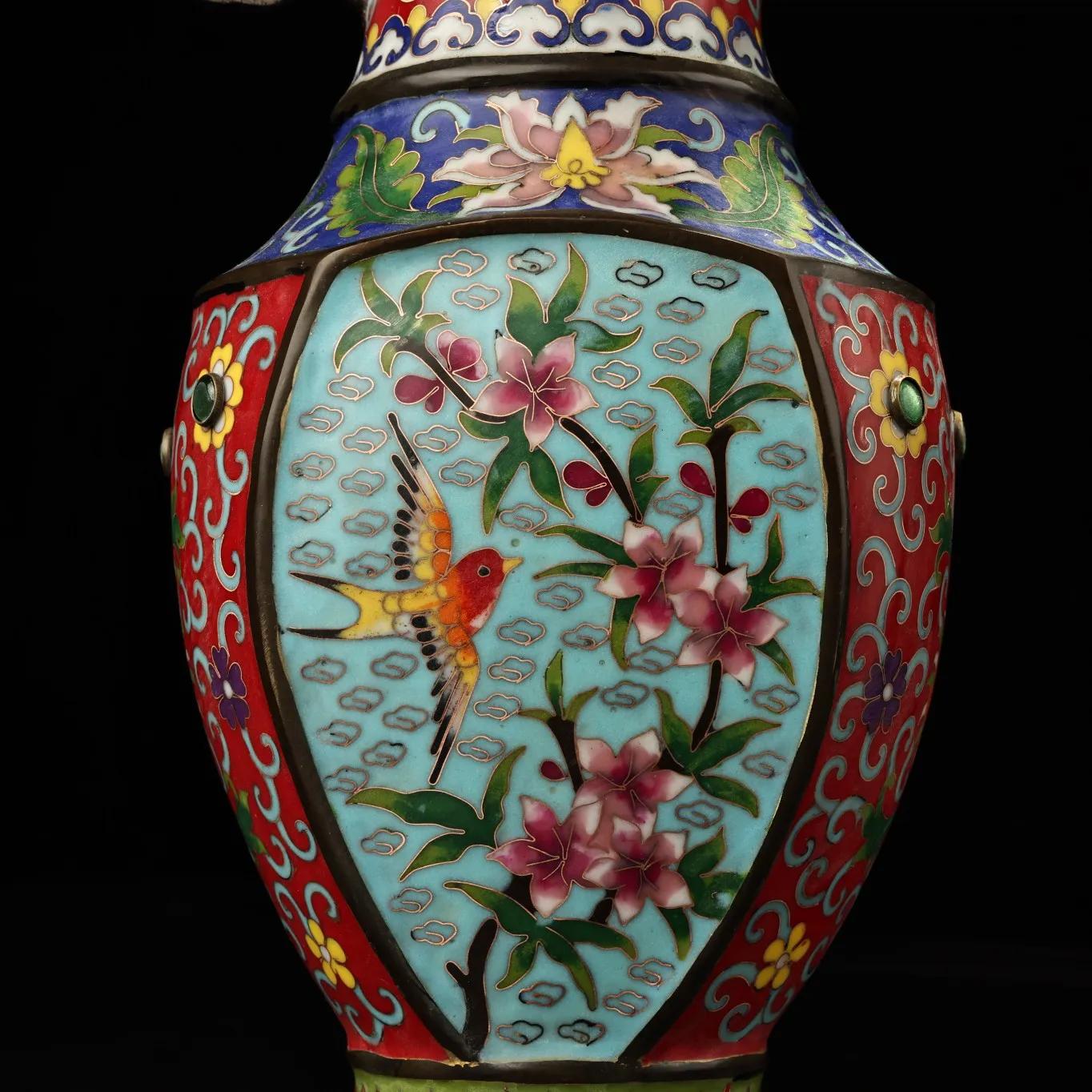 清末掐丝珐琅花瓶欣赏,大清乾隆年制掐丝珐琅花瓶图片