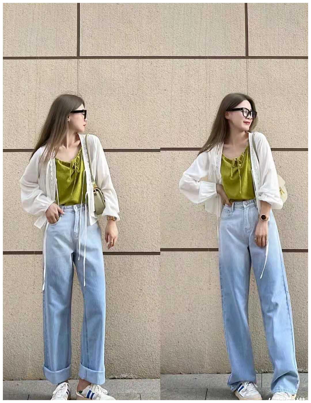 夏季牛仔裤雨天怎么穿好看,明线牛仔裤穿搭夏天