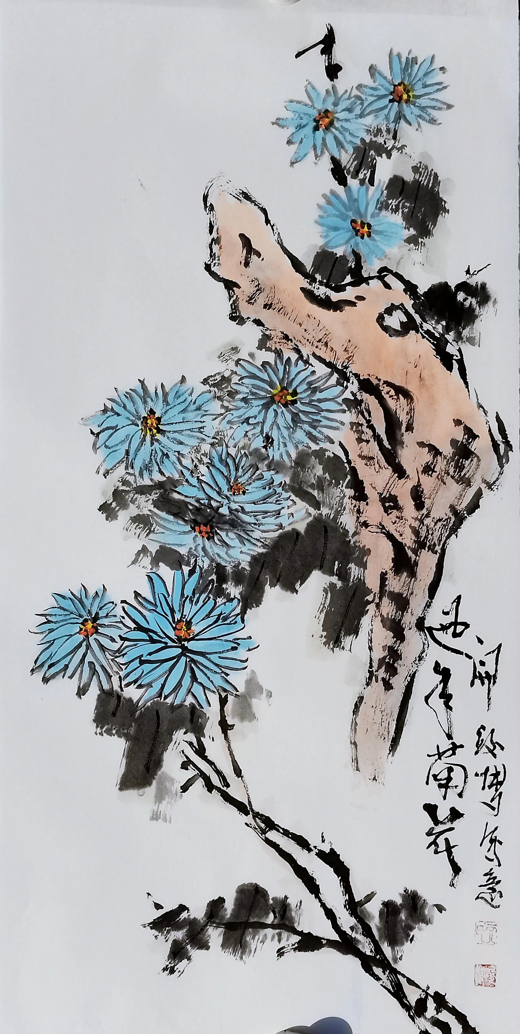 沈荣璋写意花鸟画,残荷写意花鸟画