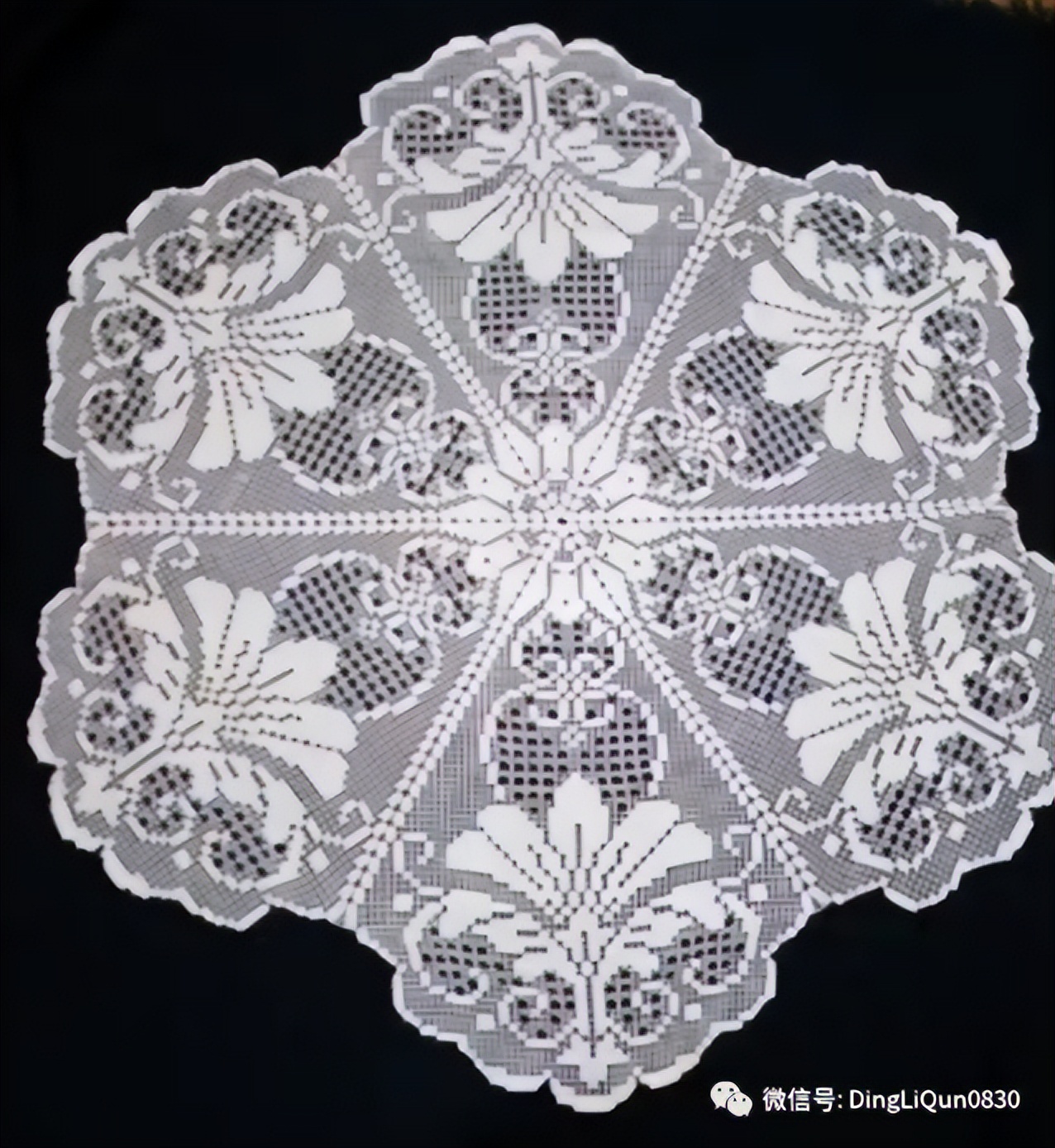 针织桌布图案大全图解,编织桌布图案花边