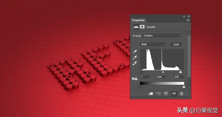 ps怎么做立体空心圆柱效果,ps文字贴合在圆柱上面