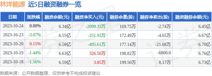 林洋能源（601222）10月24日主力资金净卖出314.97万元