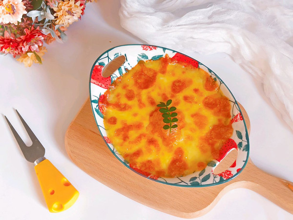 芝士焗红薯香蕉的做法,开边芝士焗红薯