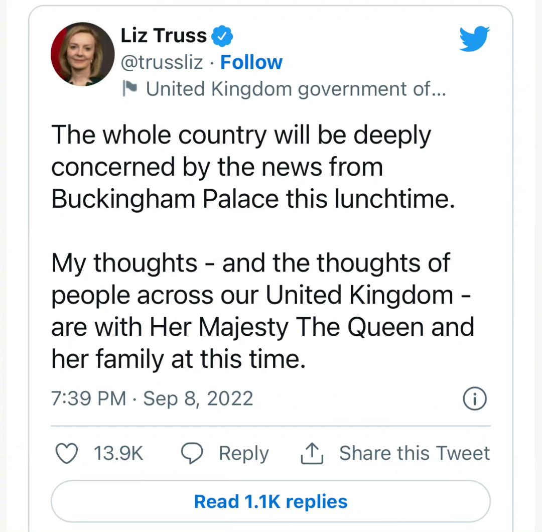 各国悼念英国女王去世,英国全国悼念女王默哀