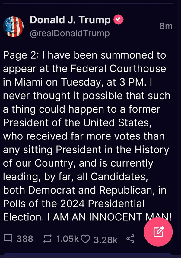 特朗普再次被刑事起诉,特朗普涉三项罪名审判了吗